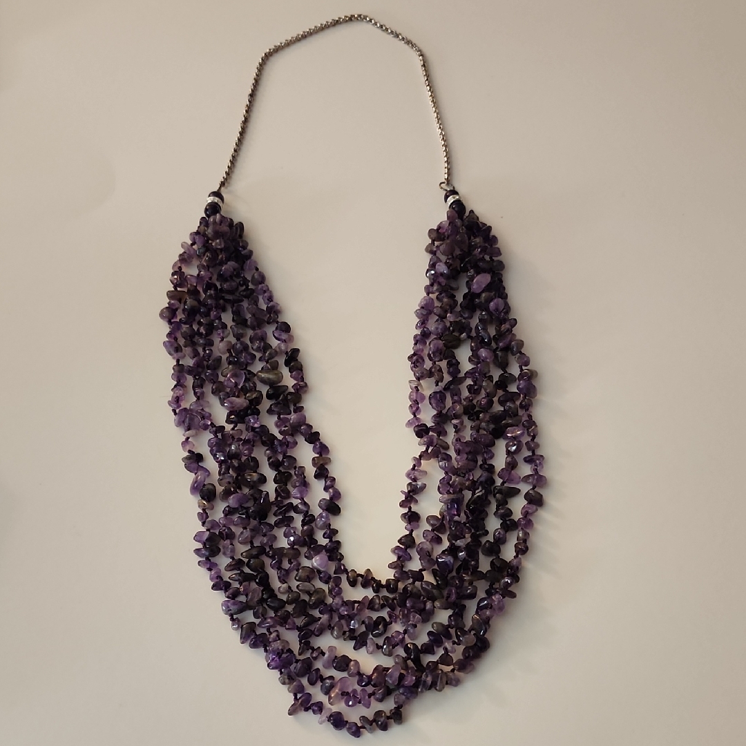Genuine Amethyst Lei Necklace